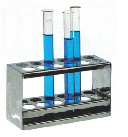 Stojánek na zkumavky ocelový, 2 x 6 otvorů 20 mm