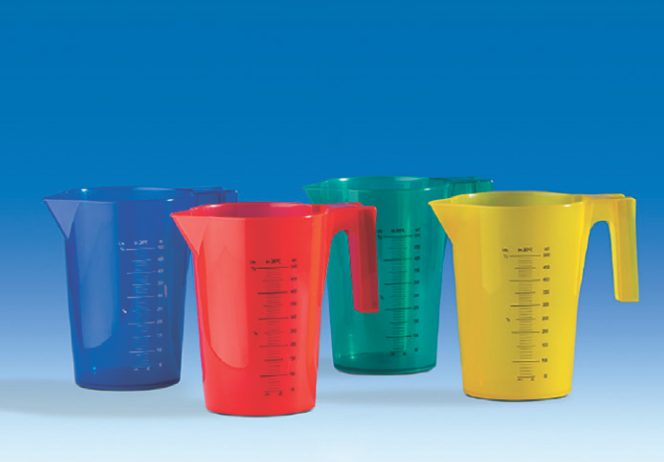 Odměrná nádoba 500 ml s graduací, žlutá, 12 ks